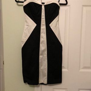 Bebe black and white tuxedo dress